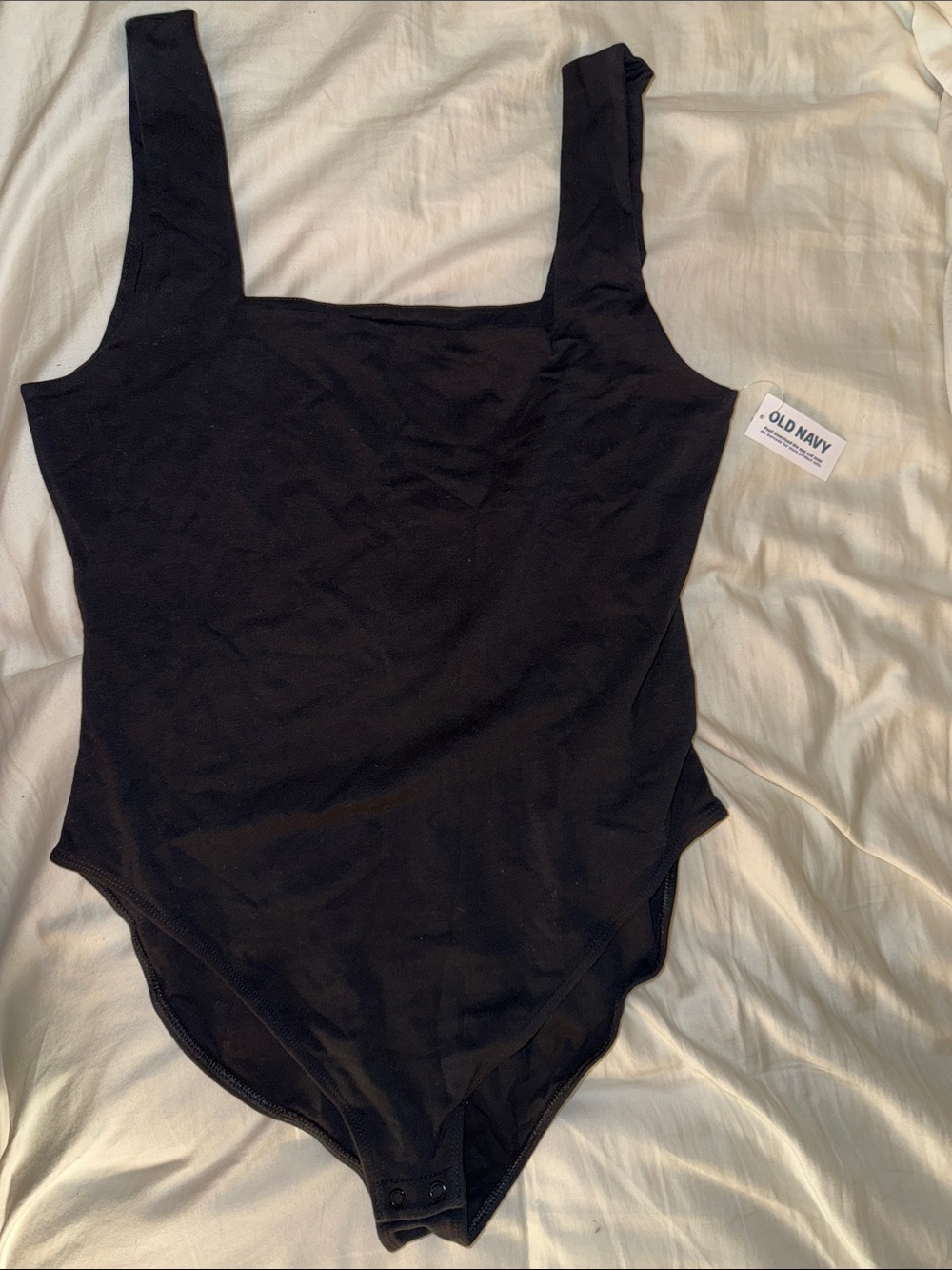 Old Navy Black Square Neck Tank Bodysuit